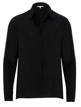 Siyah Klasik İpek Gömlek