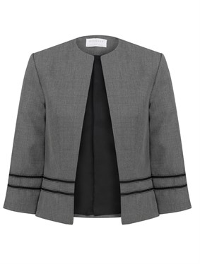 Siyah şeritli kısa ceket